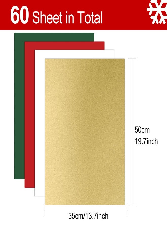 MIAHART 60 Sheets Christmas Tissue Paper Bulk 50x35cm Red Green White and Gold Christmas Wrapping Paper for DIY and Craft Gift Bags Packaging Decorations - Image 2